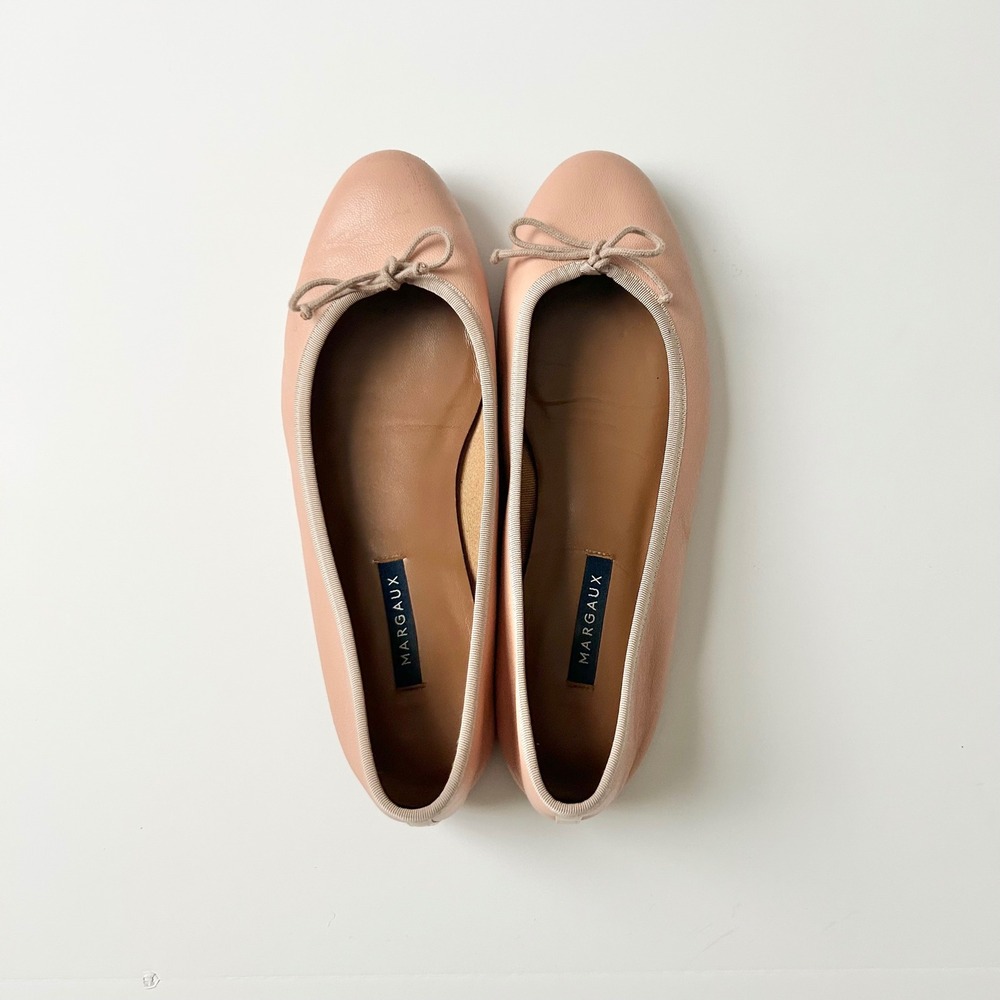 Margaux The Demi Leather Ballet Flats Ballet Pink Bow Detail 39.5 EU 9 US